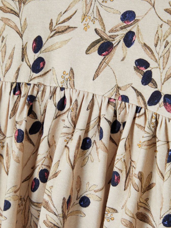 OLIVE FLOWER SOFT FABRIC FROCK
