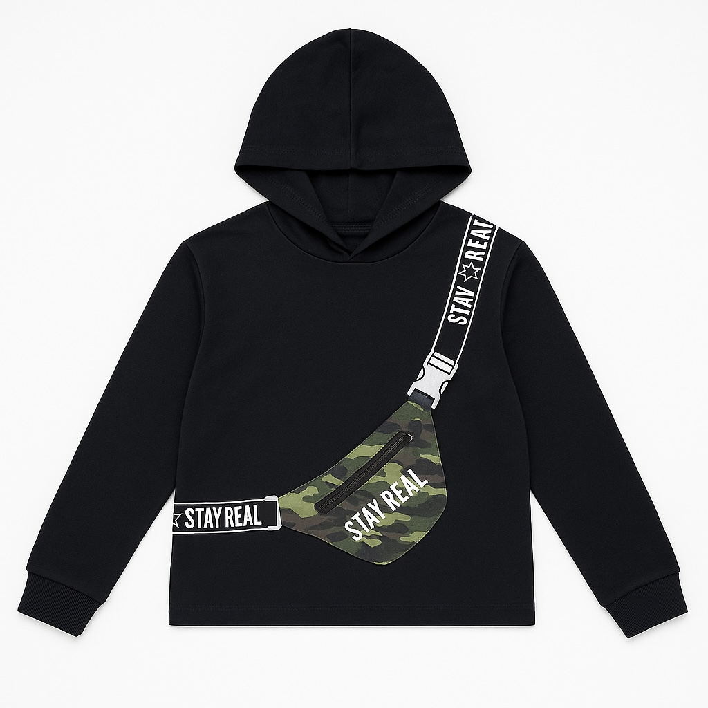 CROSS BODY BAG FASHION HOOD BLACK