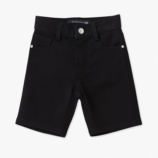 Durable and Flexible Black Denim Shorts Perfect for Baby Boys on the Go