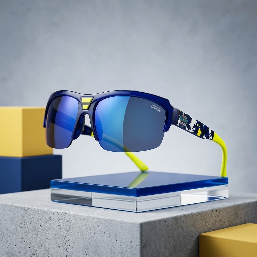 BLUE & WHITE CAMO-PATTERNED SUNGLASSES