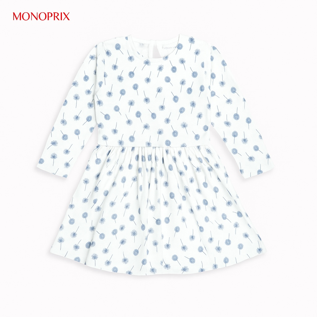 TEENS WHITE PRINTED FROCK