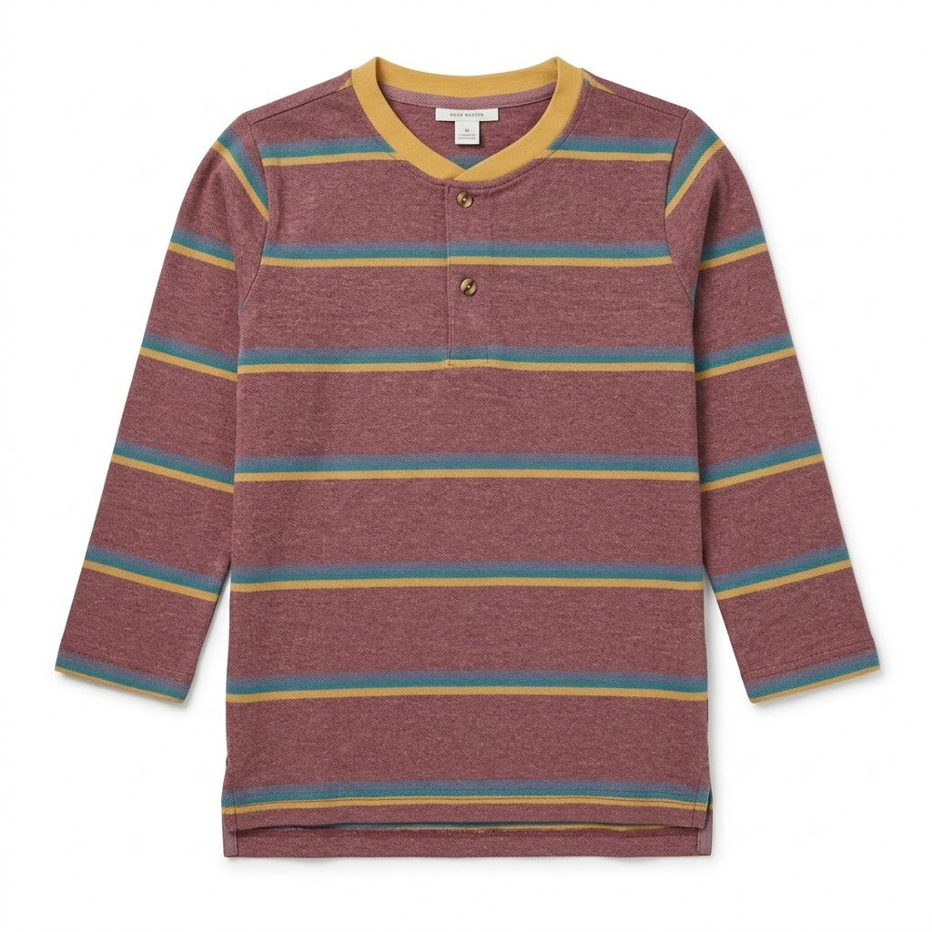 STRIPE HENLEY T-SHIRT