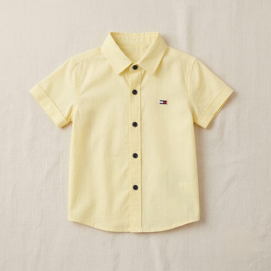 Short Sleeve Casual Shirt yellow