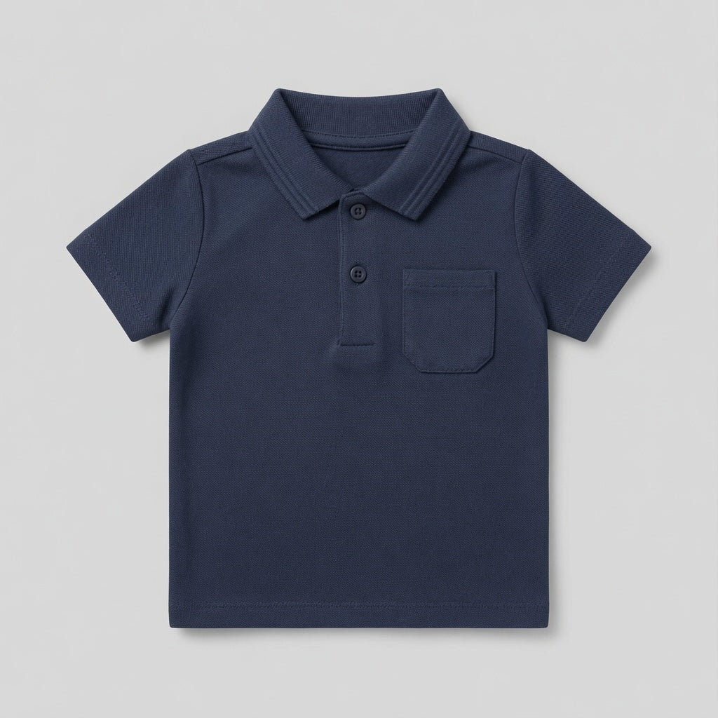 POCKET STYLE BLUE POLO SHIRT