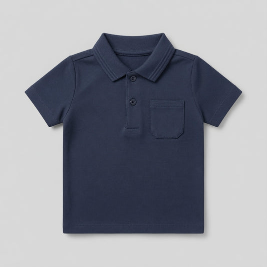 POCKET STYLE BLUE POLO SHIRT