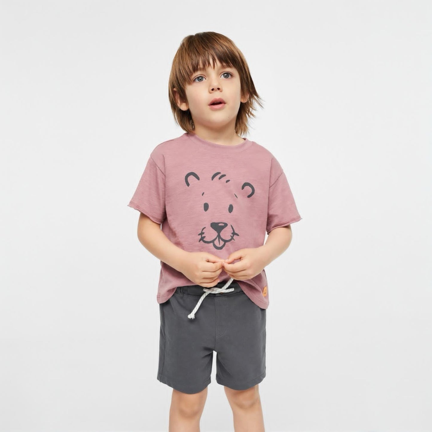 DARK GREY BUTTON SHORTS