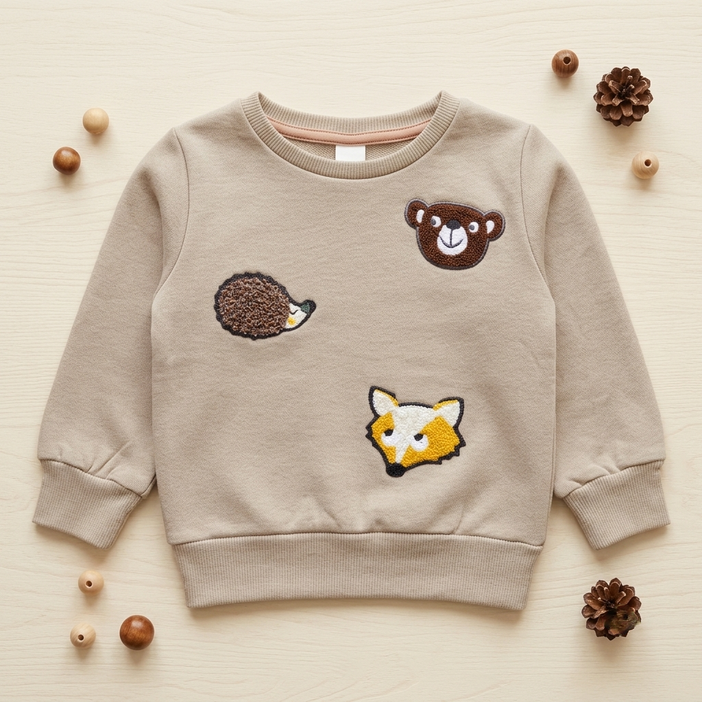 CUTE ANIMALS APPLIQUE SWEATSHIRT