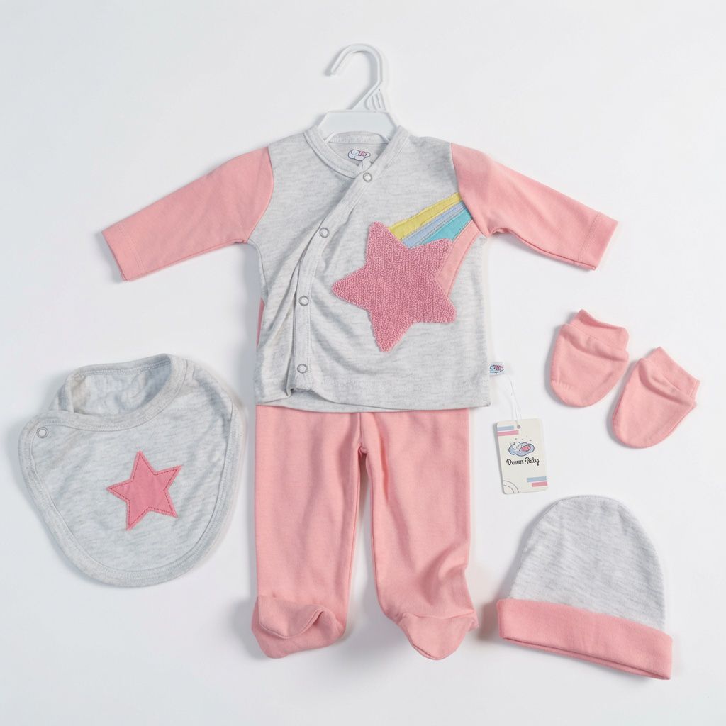 STAR APPLIQUE 5 PC SET PINK