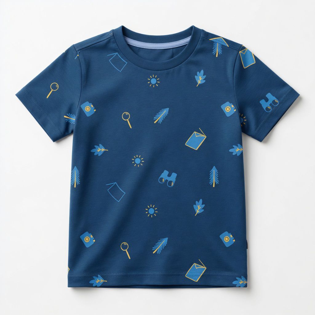 PRINTED DARK BLUE T-SHIRT
