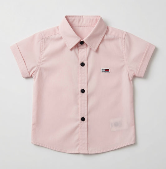 Short Sleeve Casual Shirt Pink