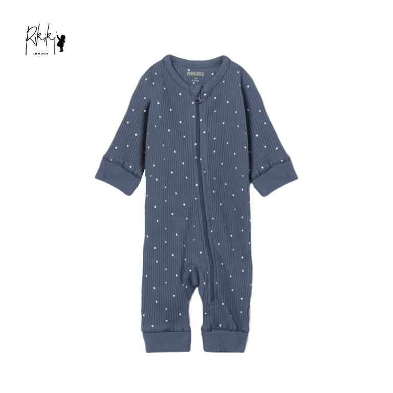 DOTTED NAVY BLUE ROMPER
