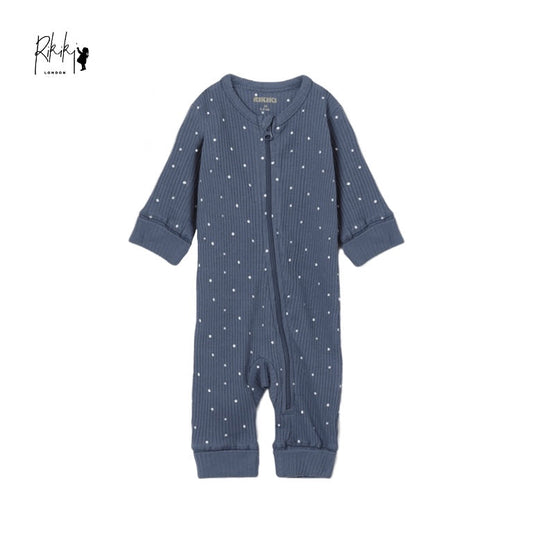 DOTTED NAVY BLUE ROMPER