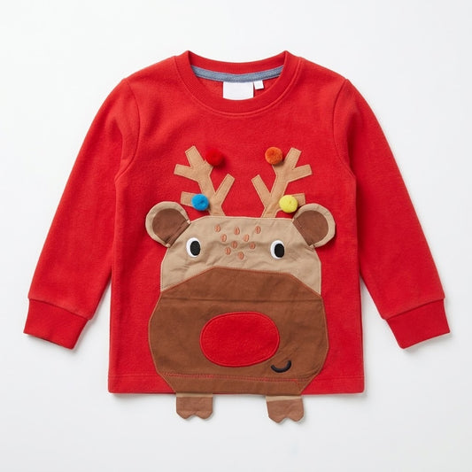 RED APPLIQUE T-SHIRT