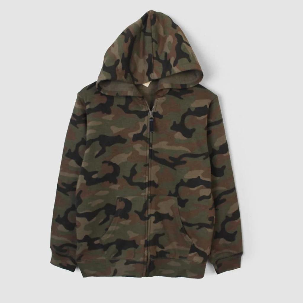 CAMOUFLAGE ZIPPER HOOD