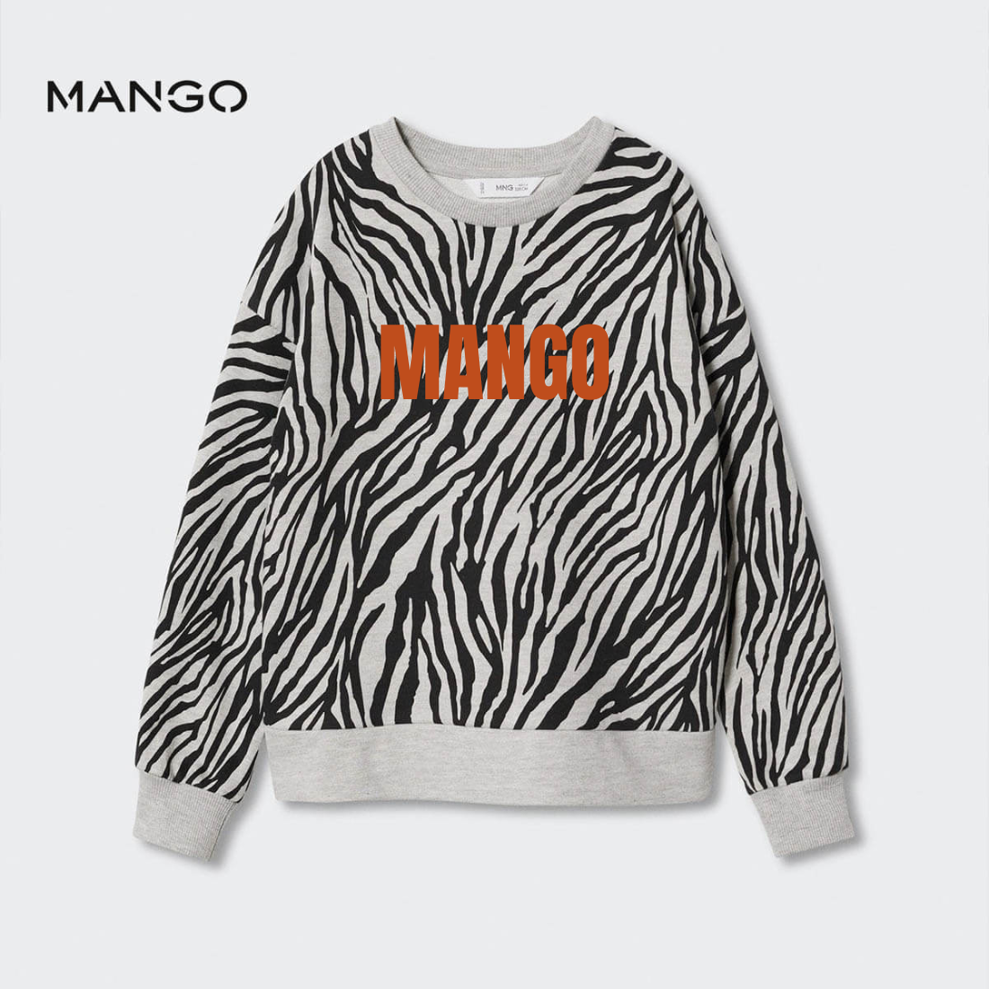 grey black printed sweatshirt