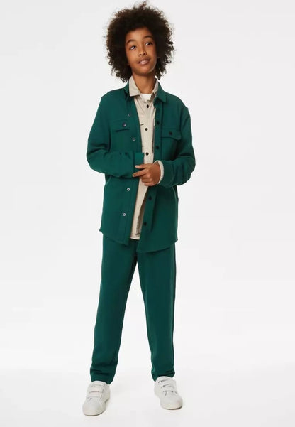 GREEN STRETCHABLE WINTER CASUAL SHIRT