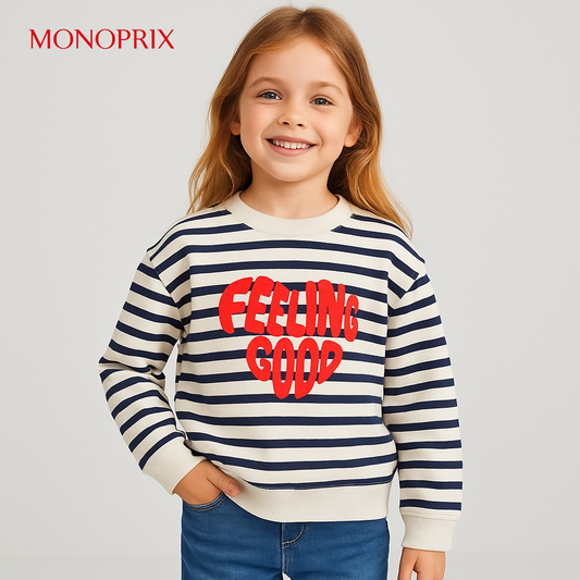 FEELING GOOD STRIPE SWEATSHIRT