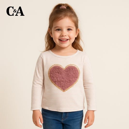 HEART APPLIQUE STYLE T-SHIRT