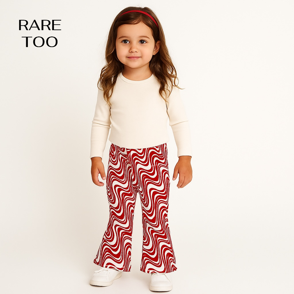 PRINTED BELL BOTTOM STYLE TROUSER