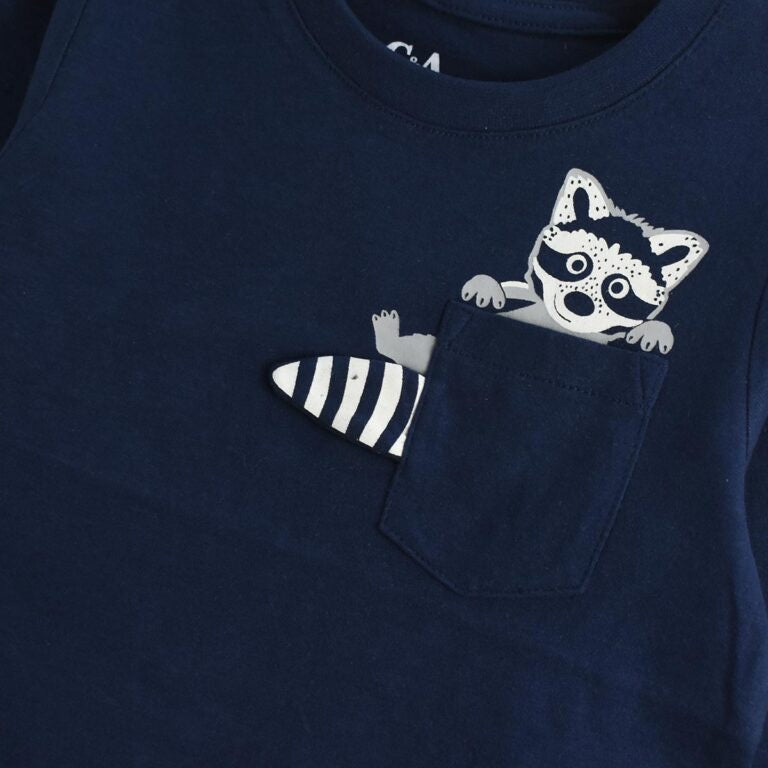 RACOON POCKET STYLE T-SHIRT