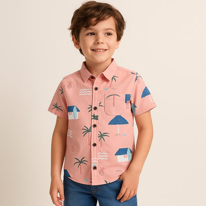 BEACH PRINT CASUAL SHIRT