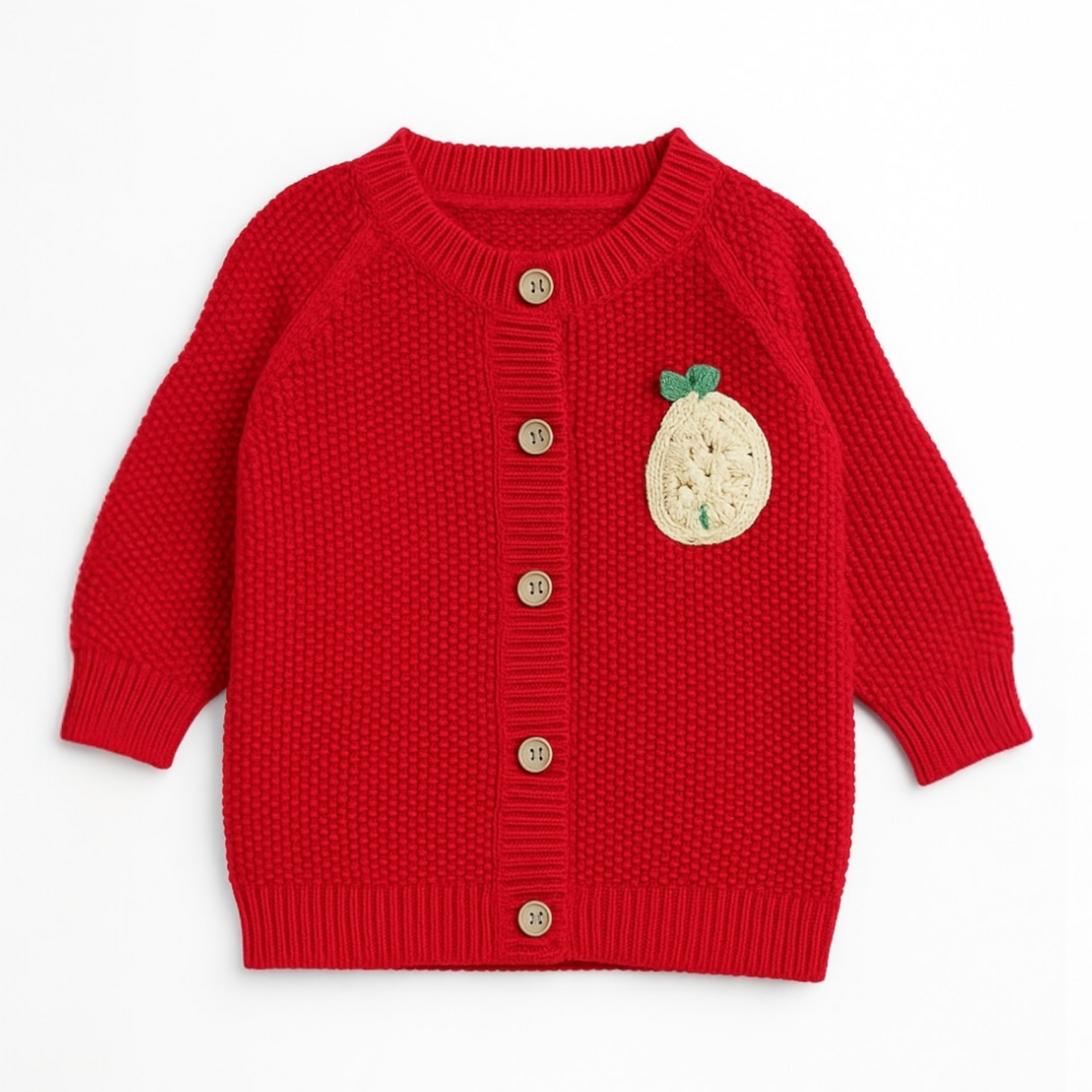 FRUIT EMBROIDERY SWEATER RED UNISEX