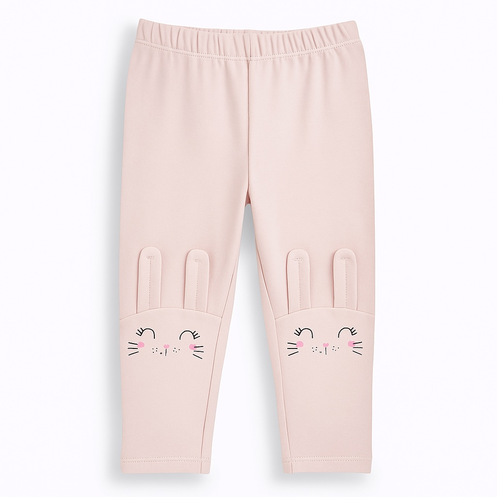 KITTY APPLIQUE PINK THICK FABRIC TROUSER