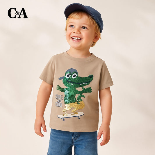 SKATE AND CHILL FLIP EMBROIDERY T-SHIRT