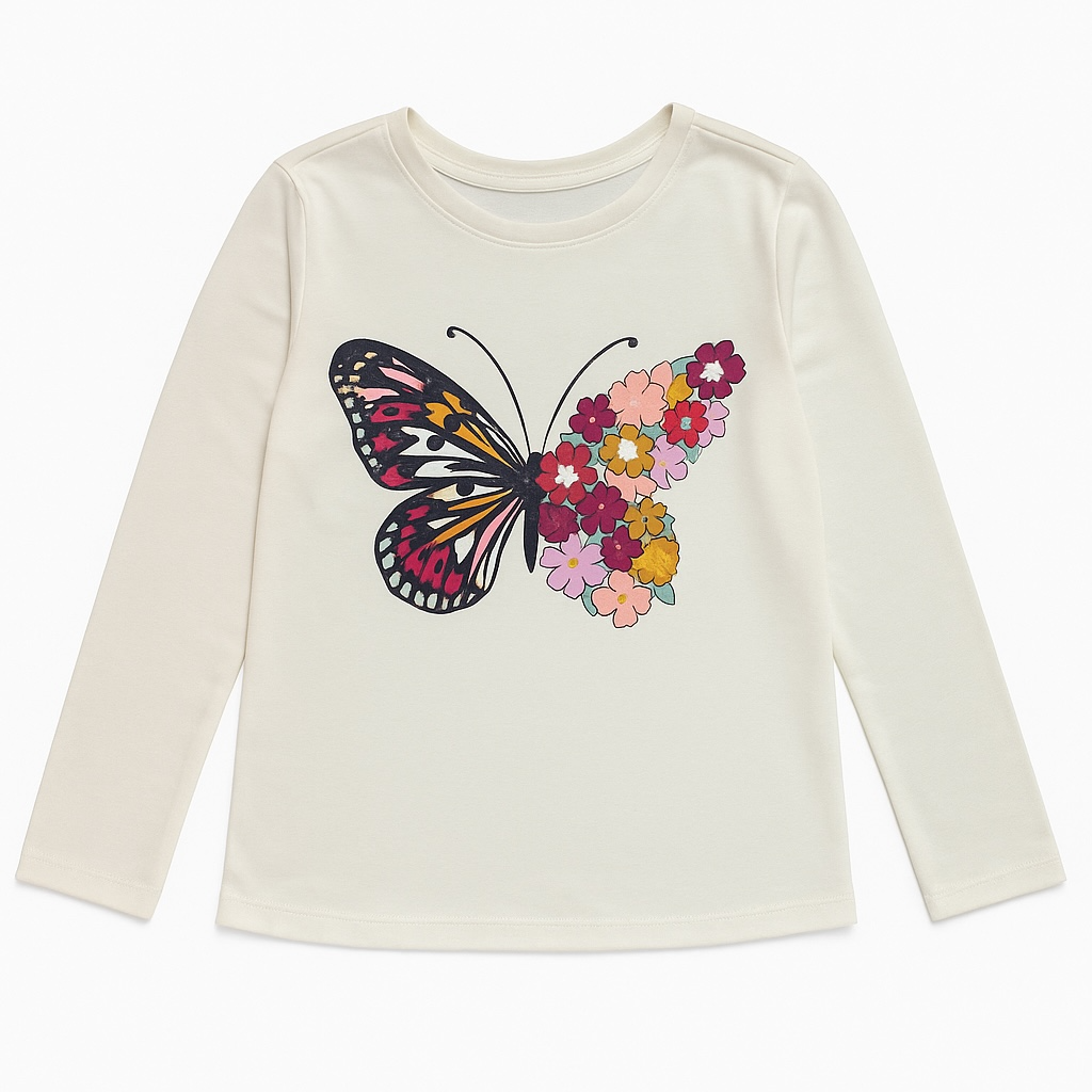 FLORAL BUTTERFLY T-SHIRT