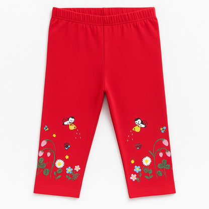 FLORAL STYLE RED LEGGING