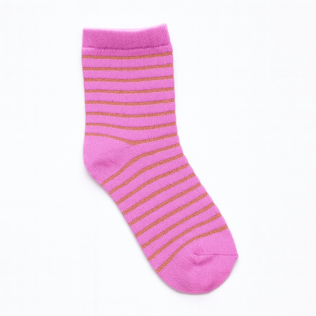 GLITTER STRIPE PINK SOCKS