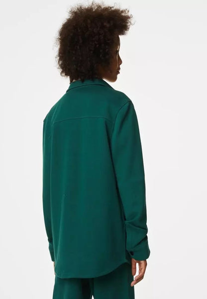 GREEN STRETCHABLE WINTER CASUAL SHIRT