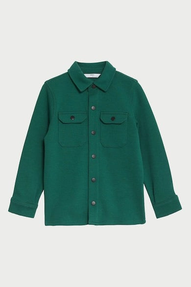 GREEN STRETCHABLE WINTER CASUAL SHIRT