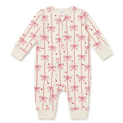 KNOT PRINT ZIPPER ROMPER