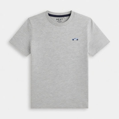 CAR EMBROIDERY GREY T-SHIRT