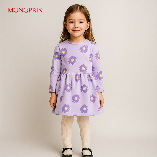 TEENS PURPLE SUNFLOWER FROCK