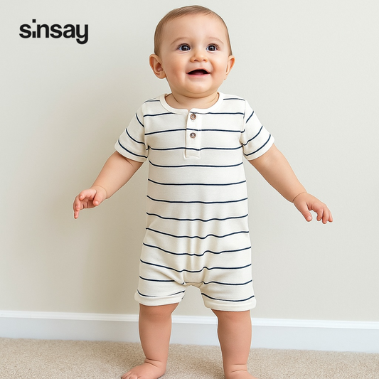 STRIPE BUTTON DOWN ROMPER
