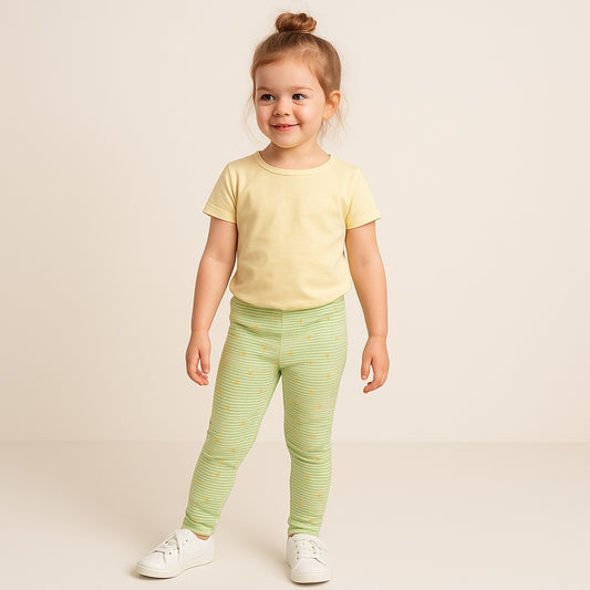 Light green floral leggings