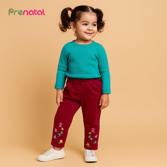 Maroon floral trouser