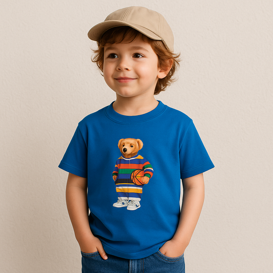 Printed bear blue t-shirt