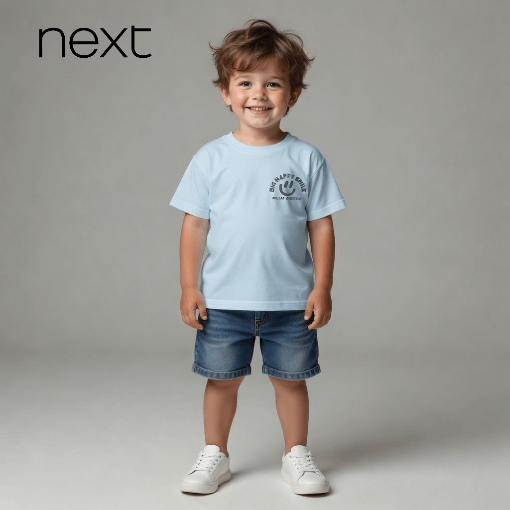 BIG HAPPY SMILE APPLIQUE T-SHIRT