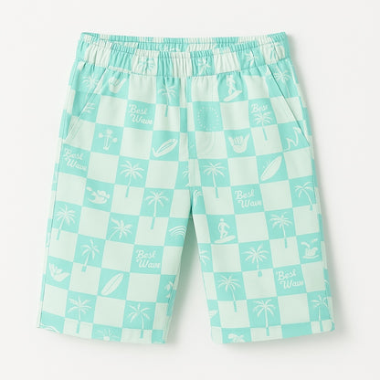 CHECK PRINT BERMUDA COTTON SHORTS