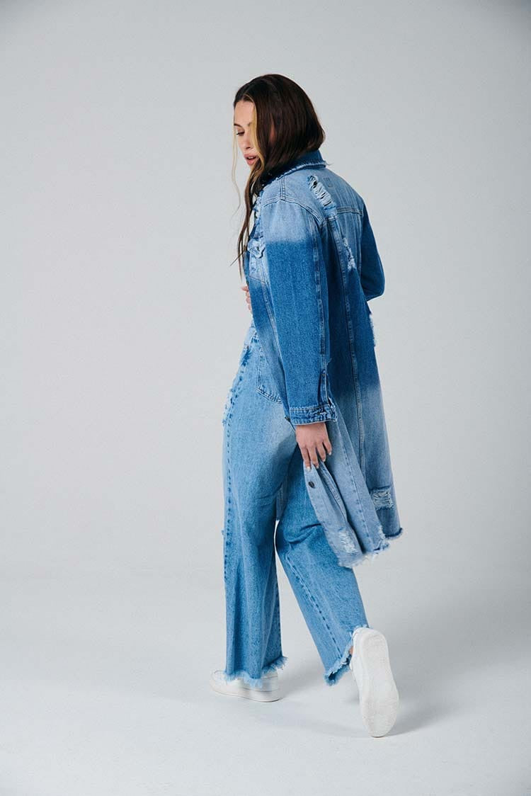 LADIES LONG DENIM JACKET