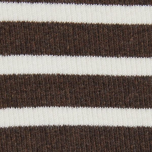 RIBBED CREAM AND BROWN STRIPE TROUSER