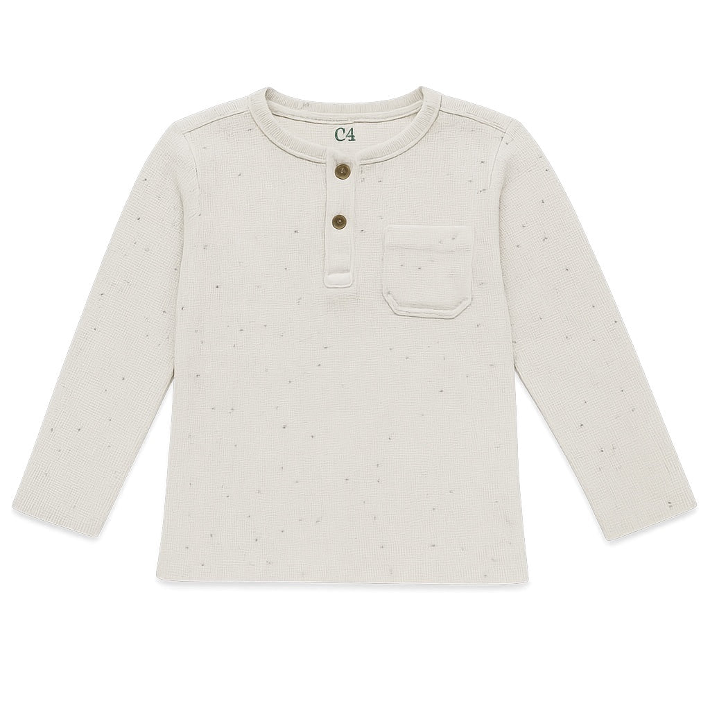 OFFWHITE HEATHER HENLEY T-SHIRT
