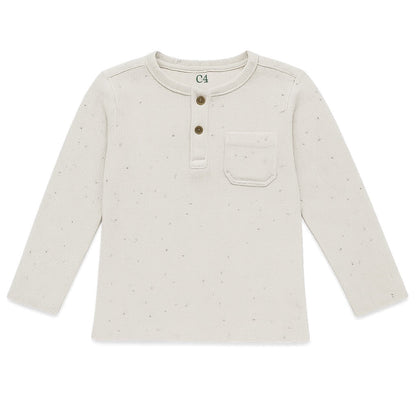 OFFWHITE HEATHER HENLEY T-SHIRT
