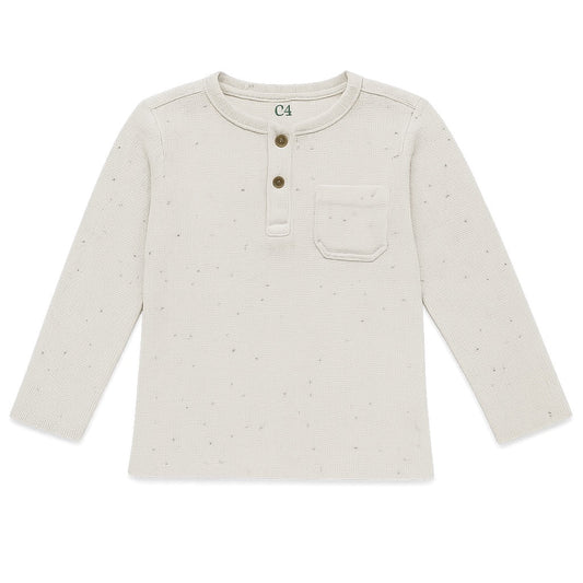 OFFWHITE HEATHER HENLEY T-SHIRT