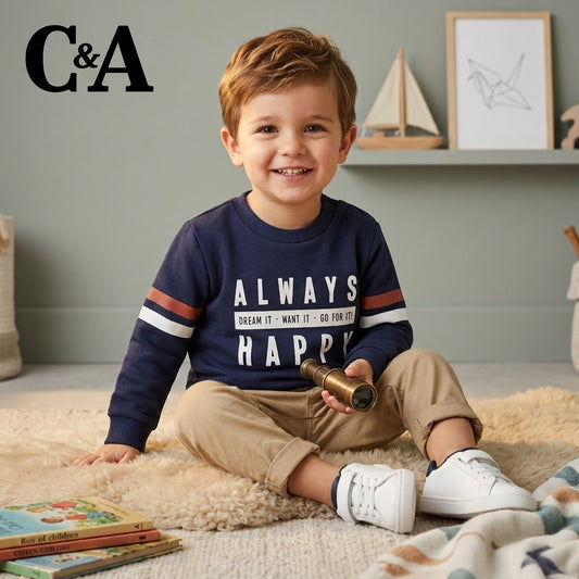 PRINTED BLUE SWEATSHIRT