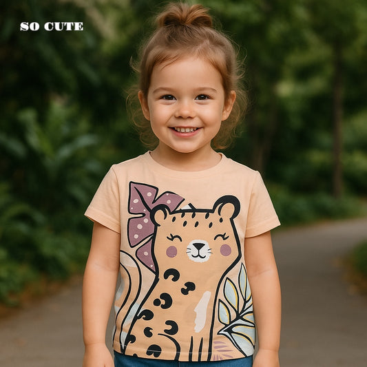 PRINT ALL OVER LIGHT PEACH T-SHIRT