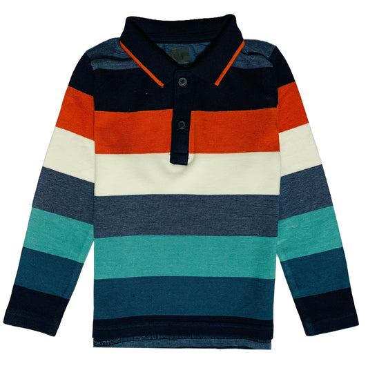 Stripe color polo shirt